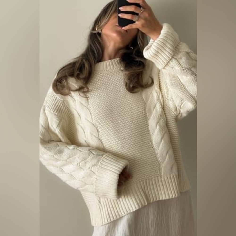 Knitted Oversized Cable Sweater